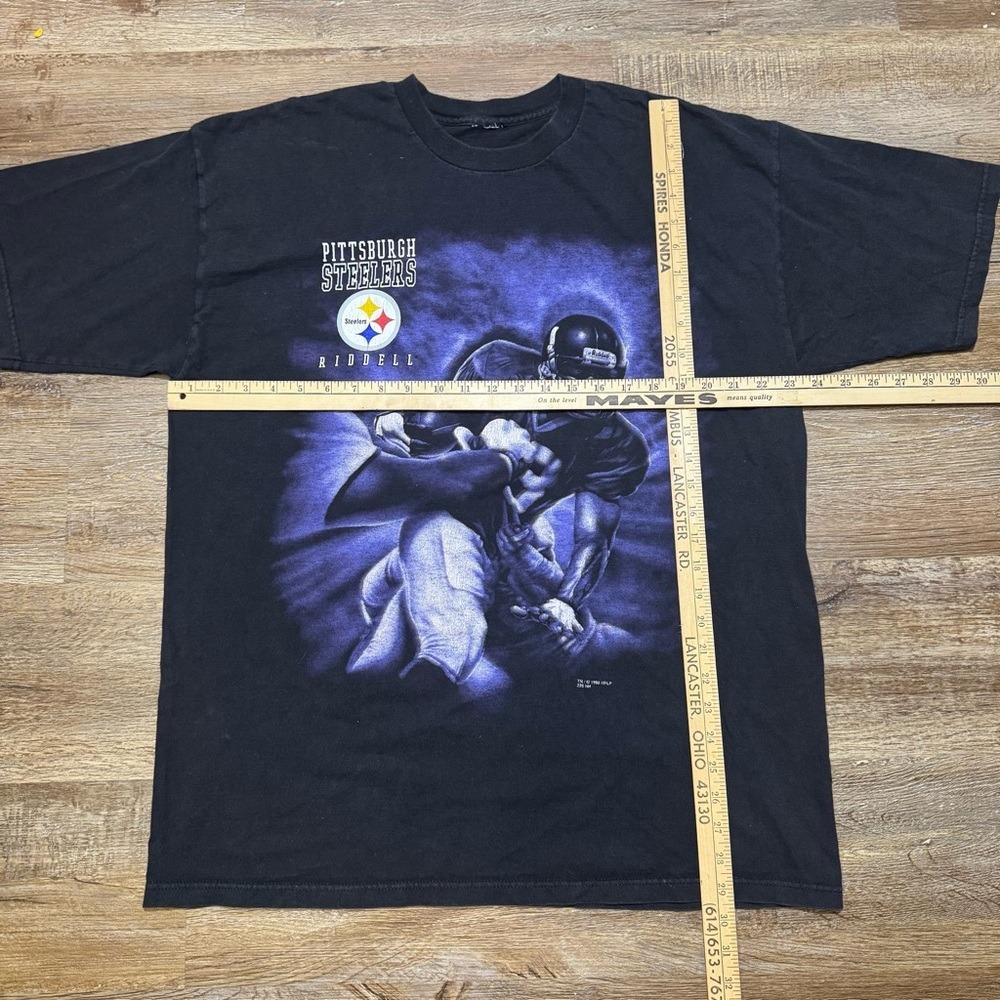 VTG 1998 Pittsburgh Steelers T Shirt Riddell Graphic NFL Mens Large Black - Picture 4 of 4